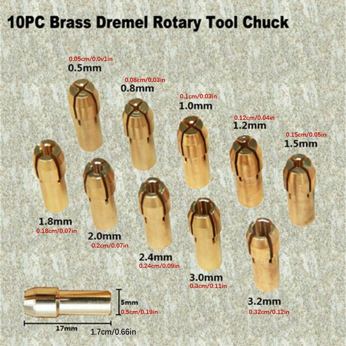 10Pcs Brass mETAL Quick Change Nut Kit Tools Part Power Rotary For Dremel C