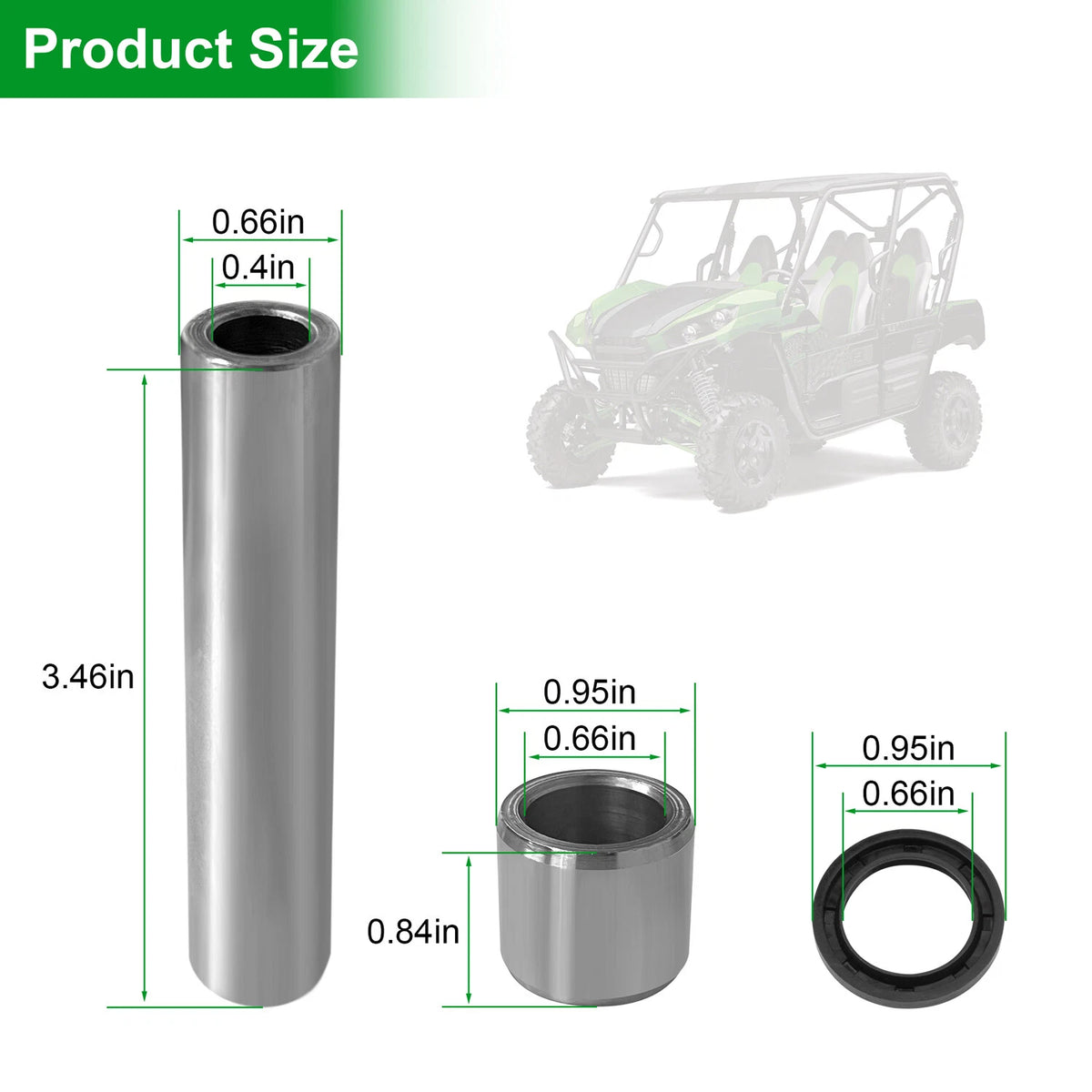 Rear knuckle shaft and seal kit 50-1228 for Kawasaki KRF800