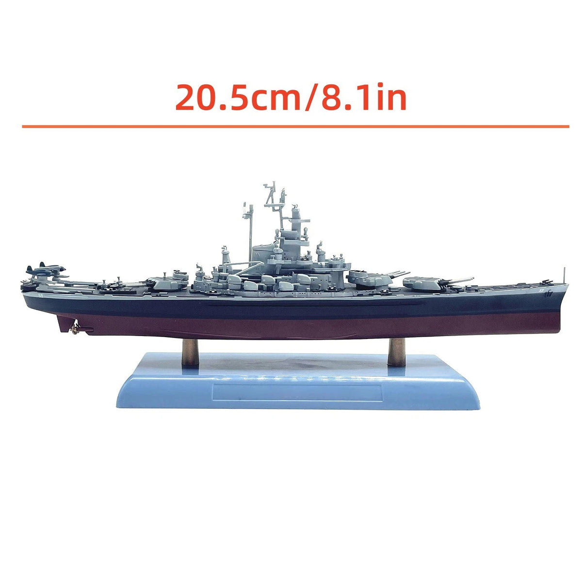 20.5cm Diecast 1/1000 WWII USS Massachusetts BB-59 Battleship Model Souvenir