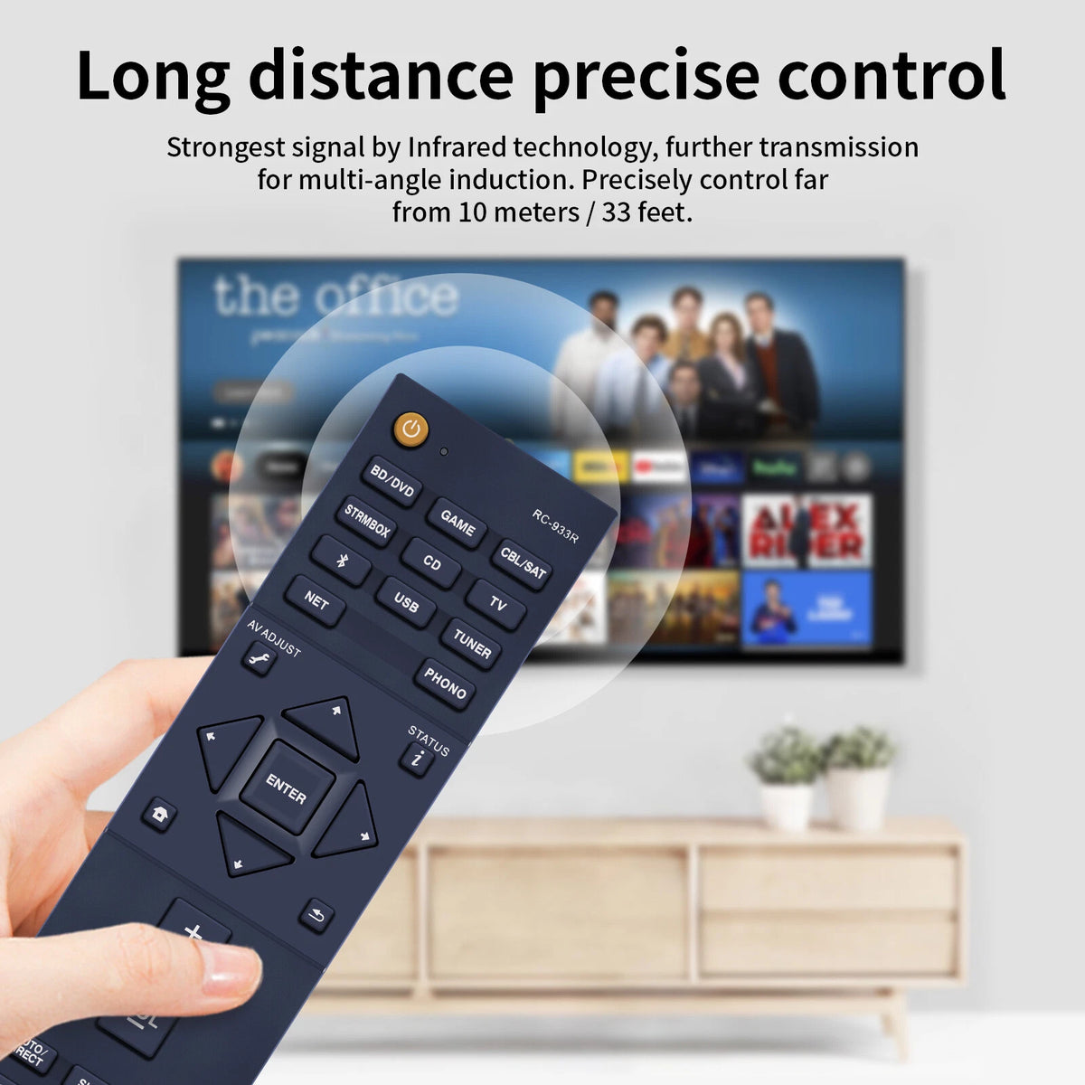 RC-933R Remote Control For Pioneer Elite Stereo Receiver VSX-S520D VSX-S520