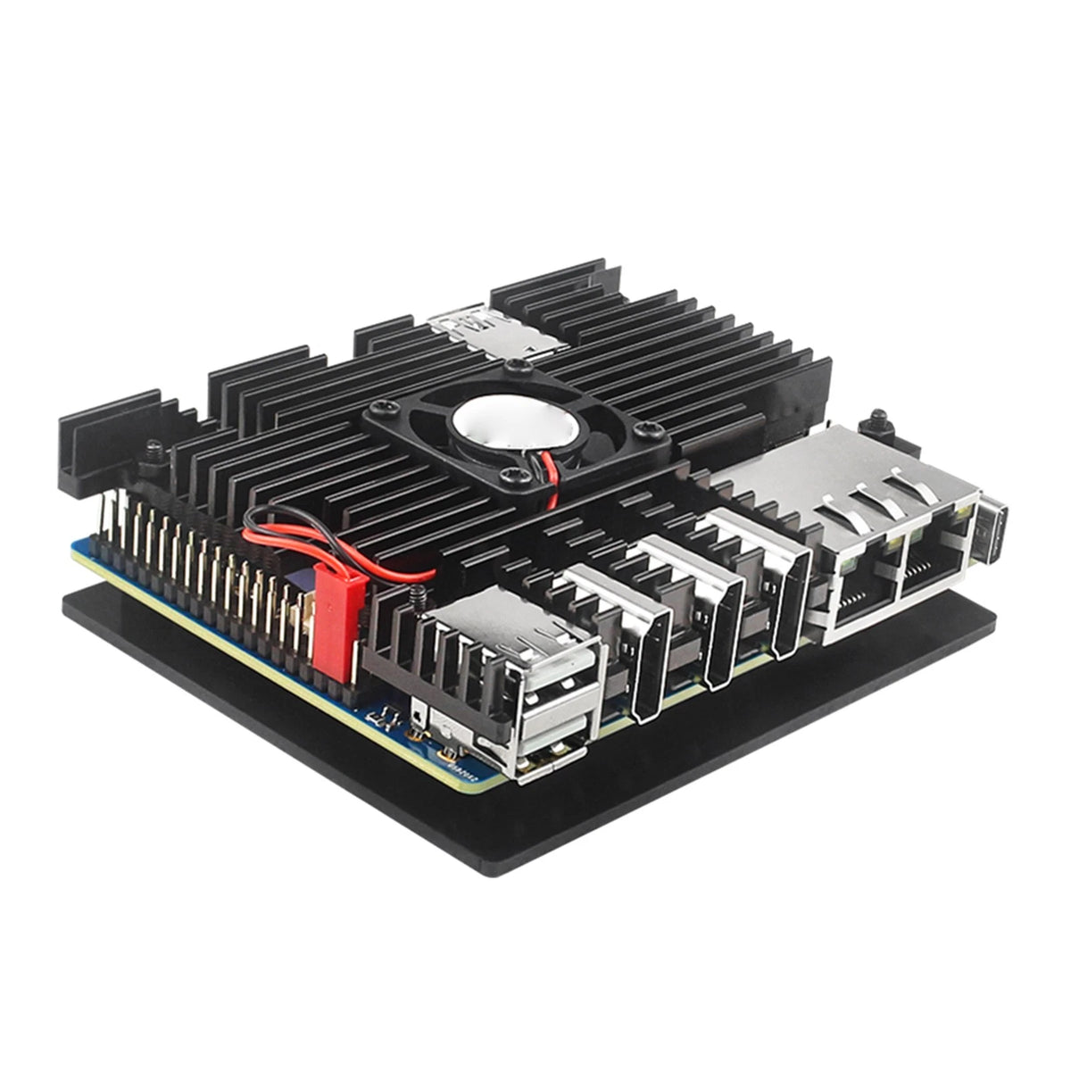 For Orange Pi 5 Plus Case+Cooling Fan Active Passive Cooling Radiator/Heatsink