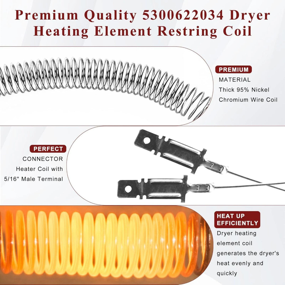Dryer Heating Element Restring Coil AH451032 For Frigidaire Dryer Model Part