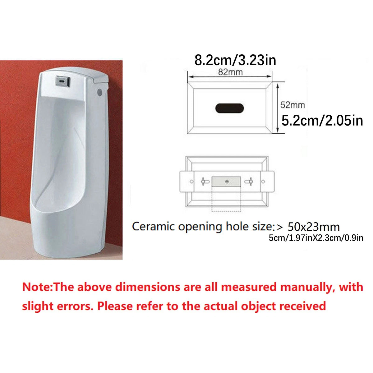 Automatic Ceramic Integrated Standing Urinals Sensor Flusher Flush Valve Kit e
