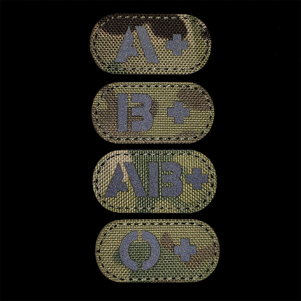 EmWoot 2PCS Blood Type AB+ Patches IR Infrared Reflective 2"×1", 2"×1" CP