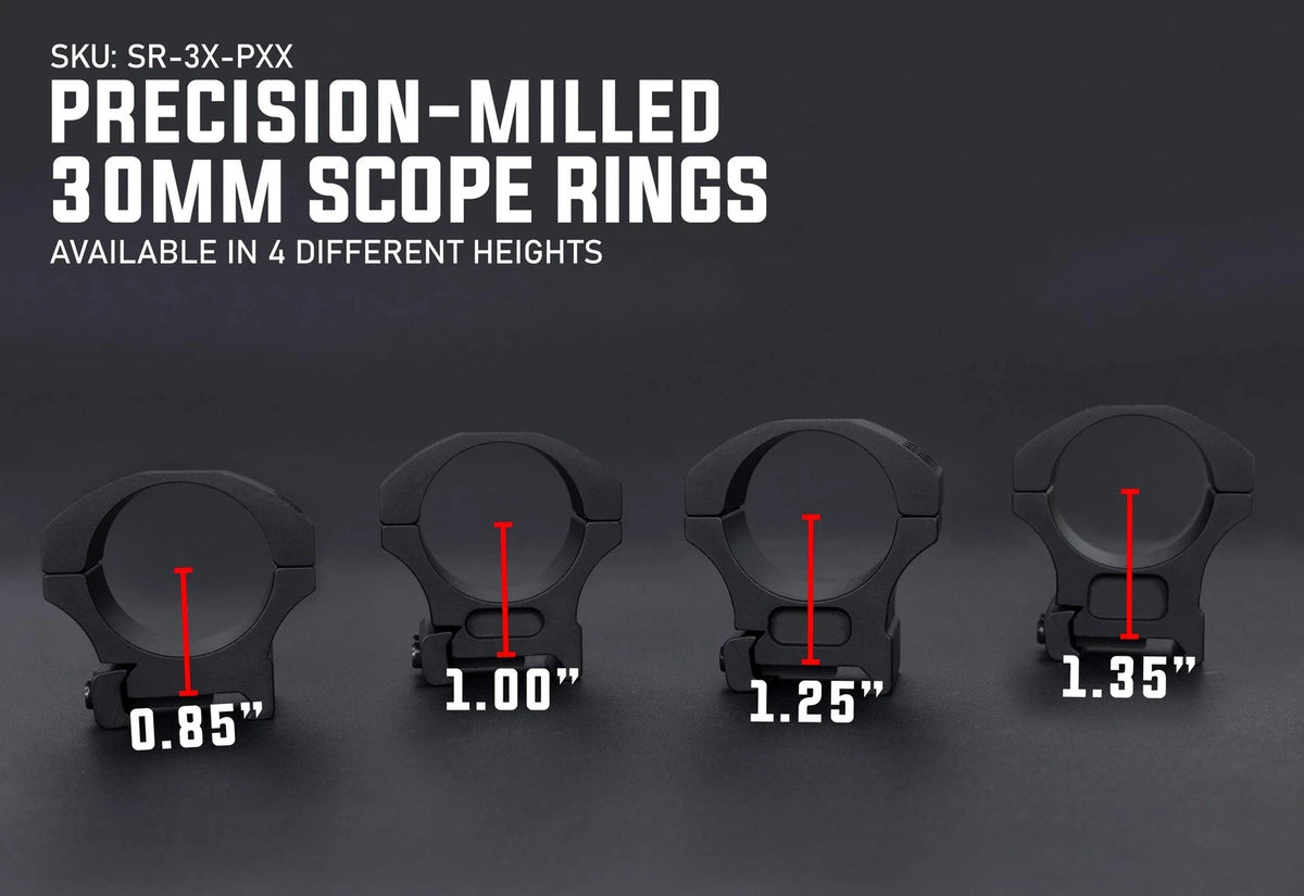 Monstrum Precision Weaver Scope Rings | 1 inch 1 Diameter, Black