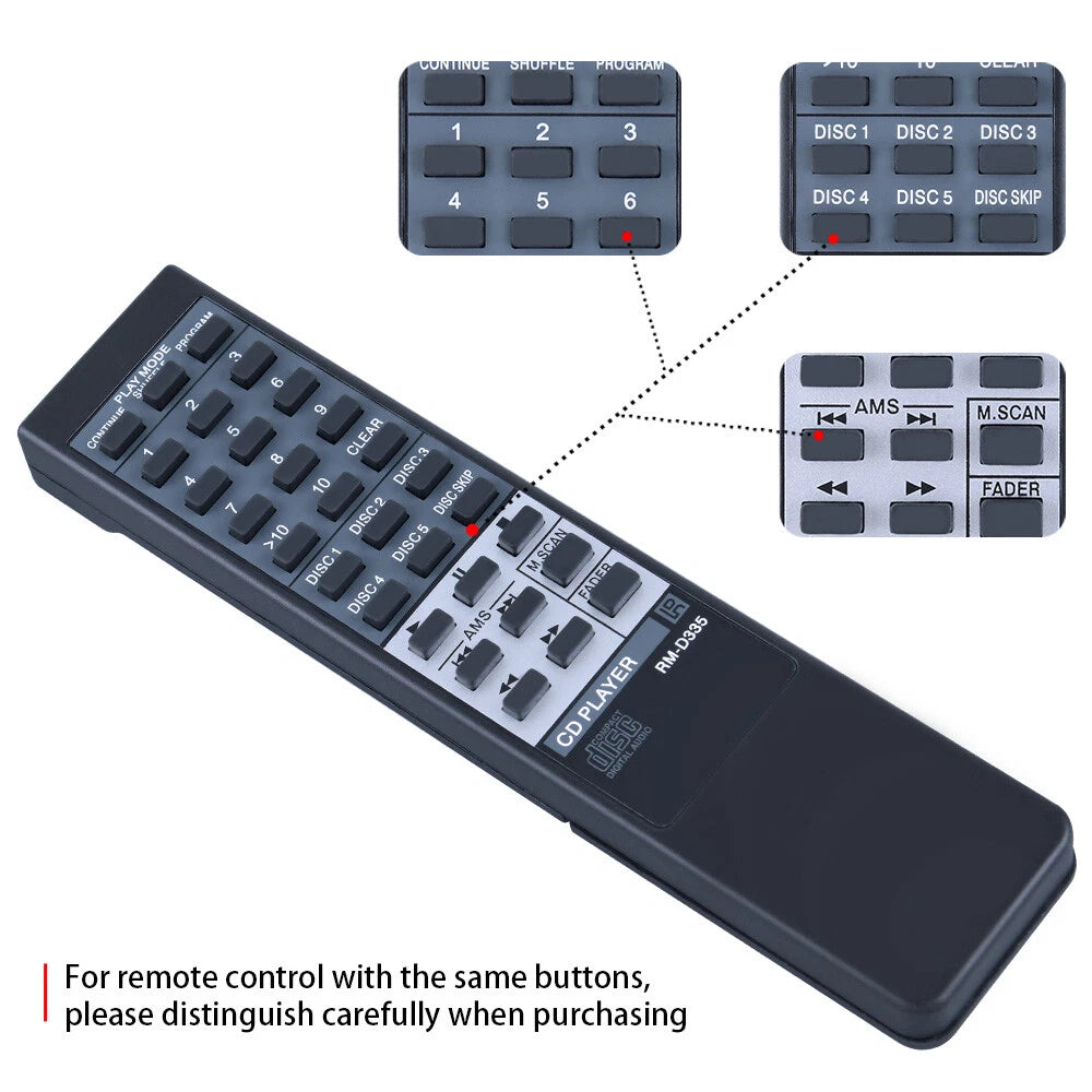 RM-D335 Remote Control For Sony CD Player CDP-C245 CDP-C741 CDP-C365