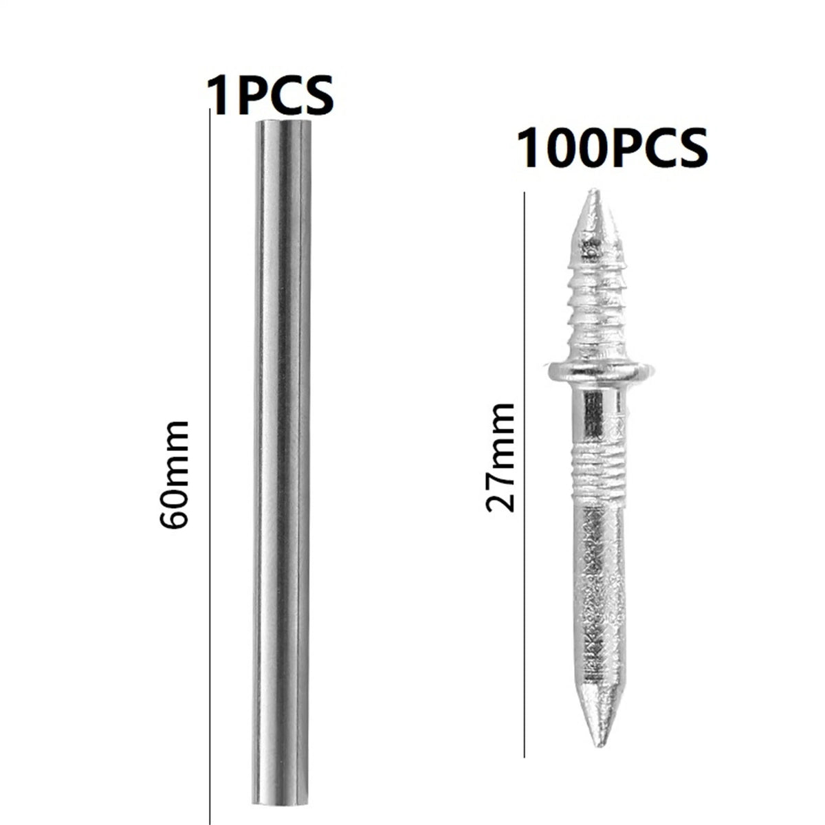 100Pcs Double-Head Seamless Installation Metal Nail For Skirting Thread