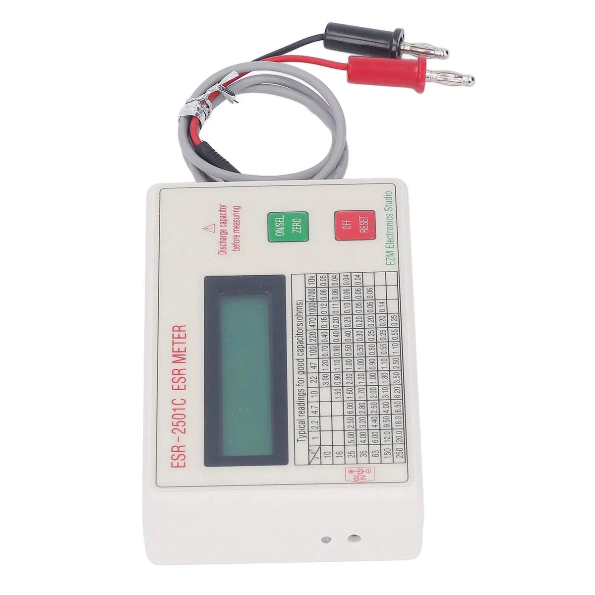 ABS Handheld ESR DCR Capacitor Tester High Accuracy Capacitance Meter Tool