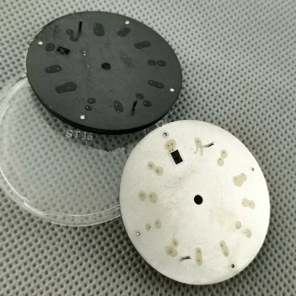 Green Luminous Steel Watch Dial Plate Replacement For Seiko NH35 NH35A Movement