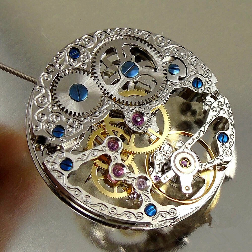 17 Jewels Hollow Manual Mechanical Watch Movement Small Seconds @ 6 For ETA 6498