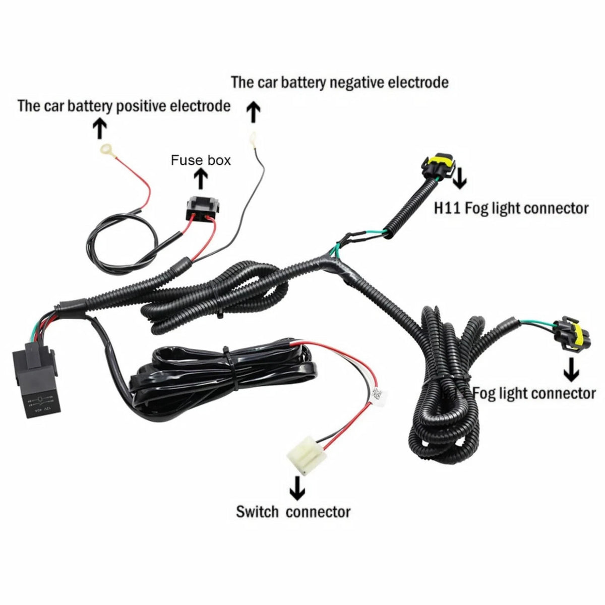 H11 Fog Light Wiring Harness Kit for Acura TL TSX RDX 12V 40A Relay LED Switch