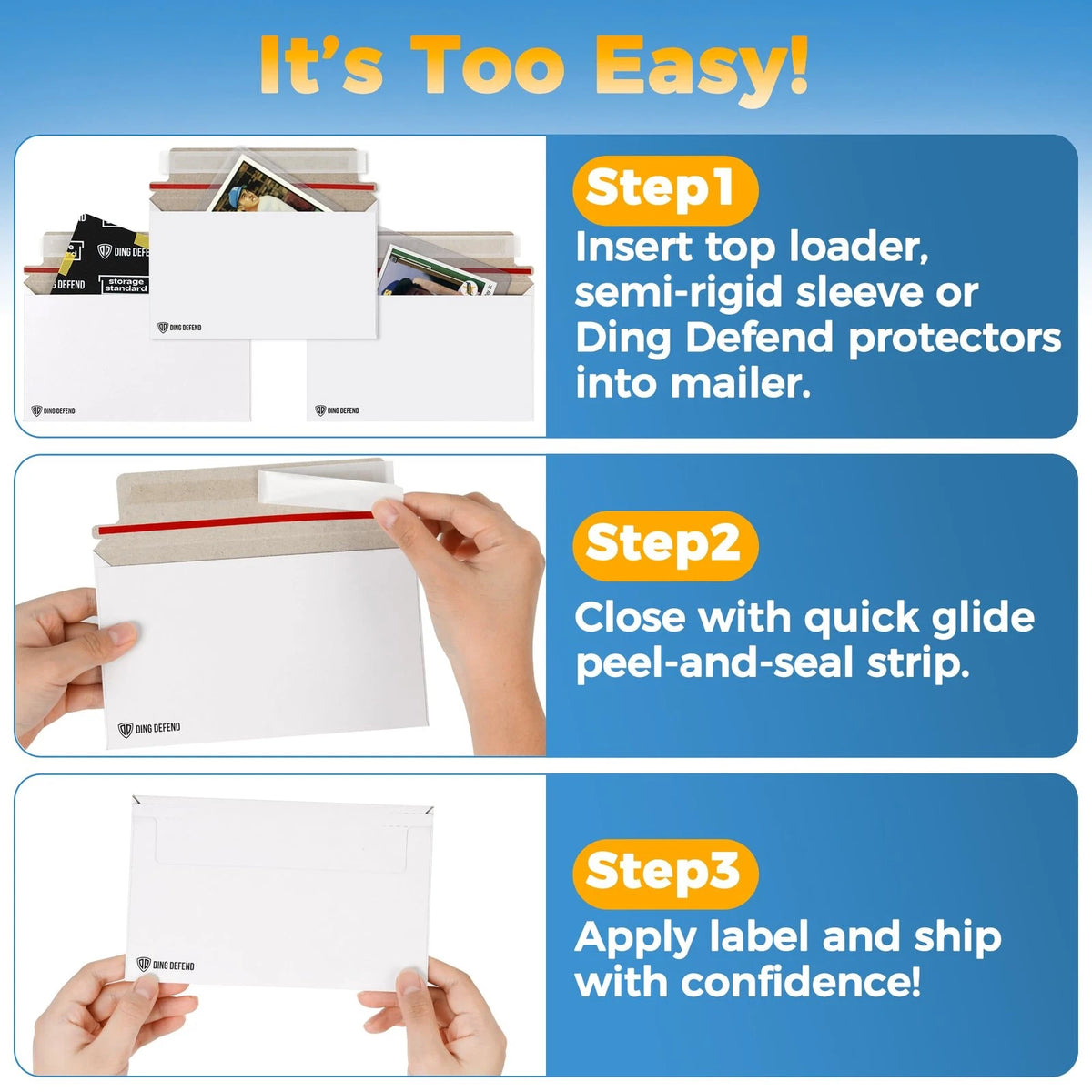 110-Pack Card Shipping Envelopes - 7 x 4.35 7 x inches, White - 110 Pack