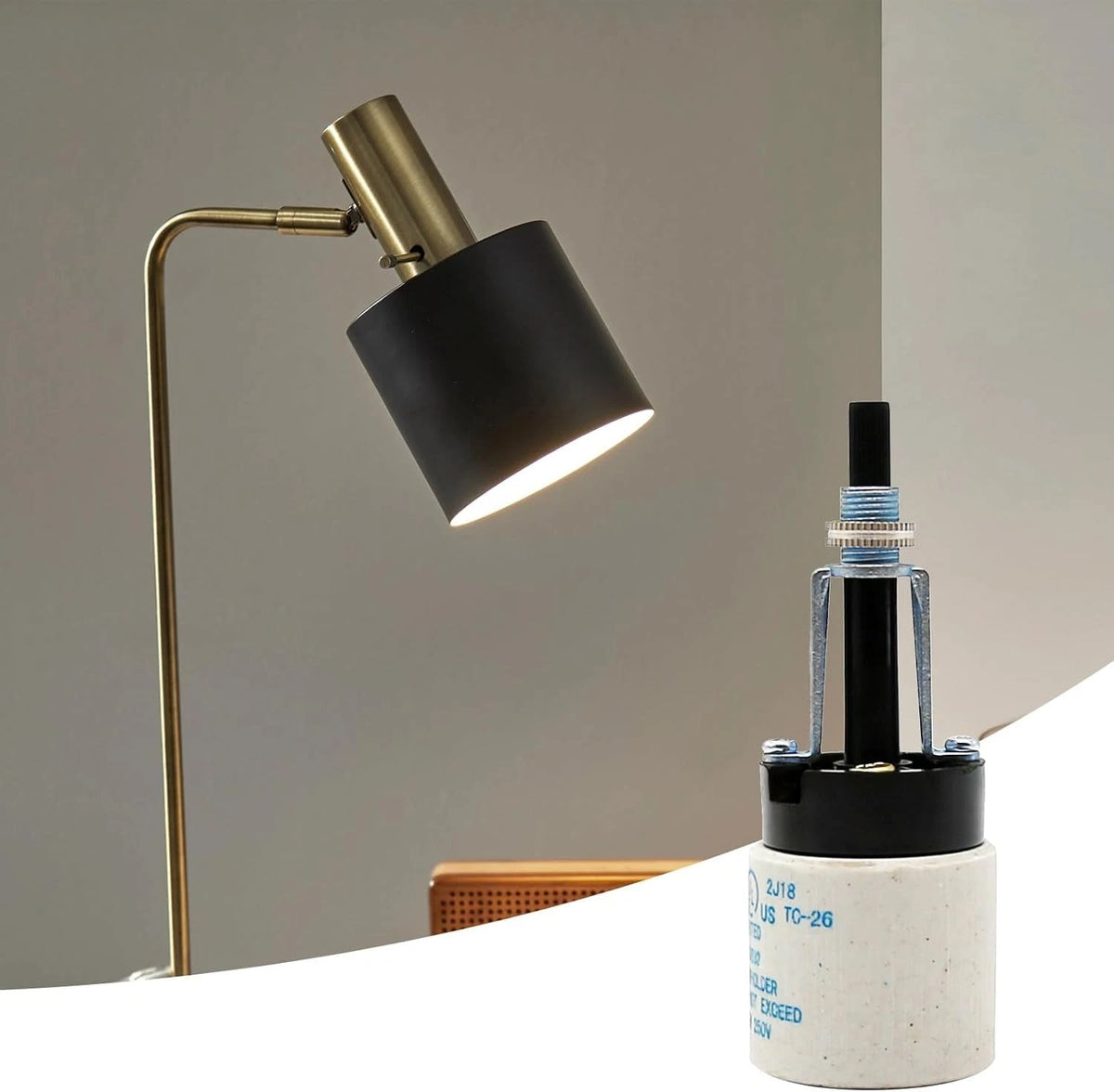 E26 Universal Ceramic Light Socket with Rotary Switch 250V 660W for Lamp...