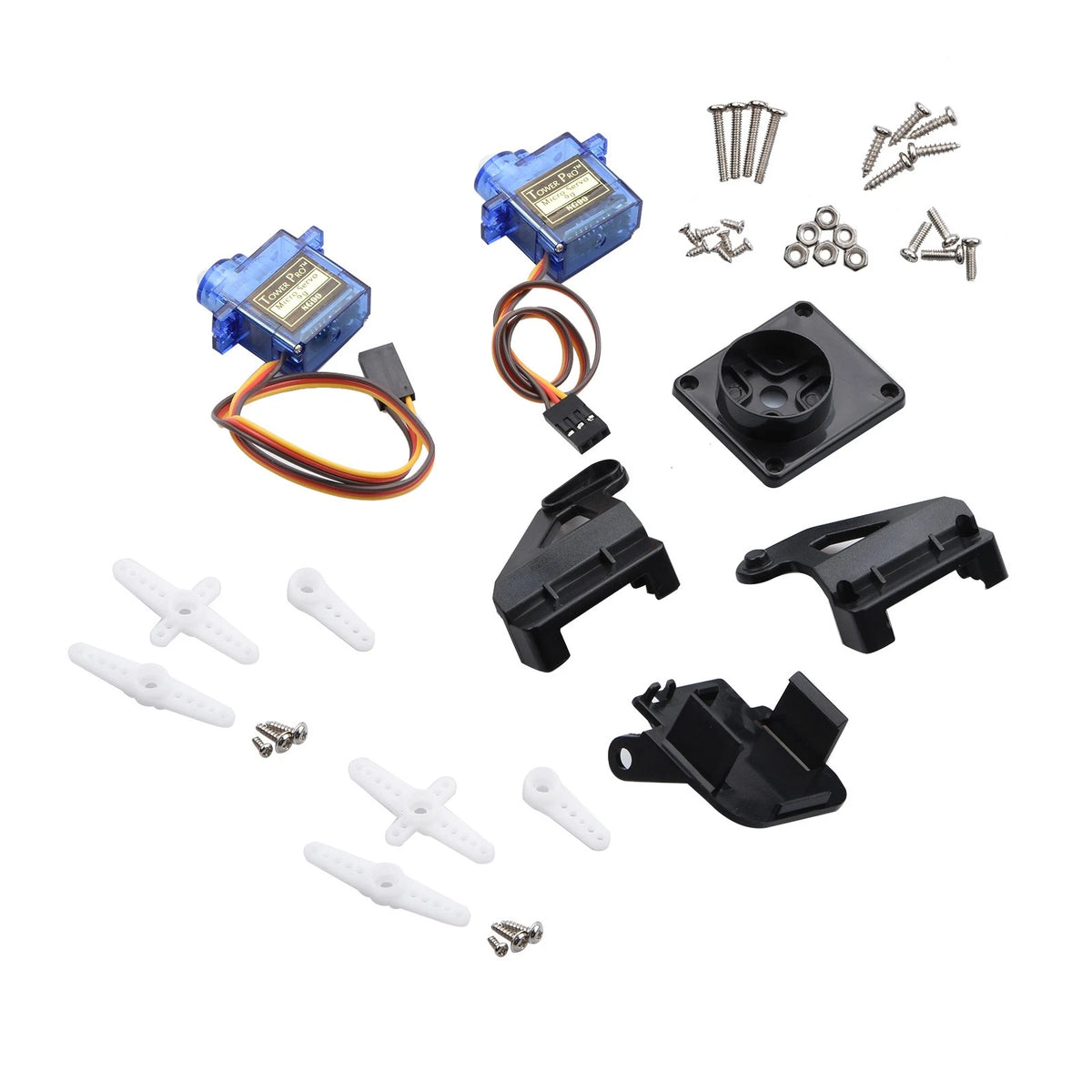 2pcs Servo With Arm Pan-Tilt 2-Axis Servo Gimbal for FPV Quadcopter Car Plane