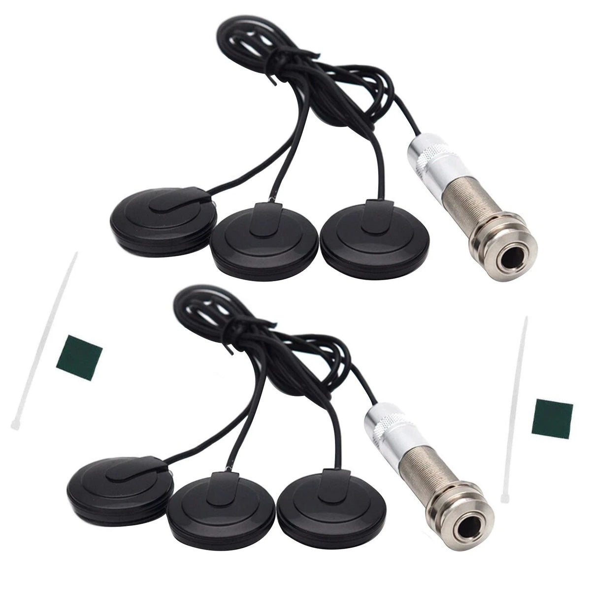 2Pcs Piezo Vibration Sensor Pickup 6.35mm Jack for Acoustic Guitar Cello Mandola