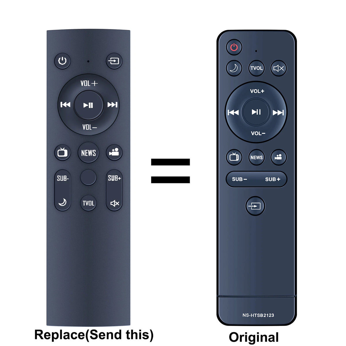 Replacement Remote Control For Insignia 2.1-Channel Soundbar NS-HTSB2123