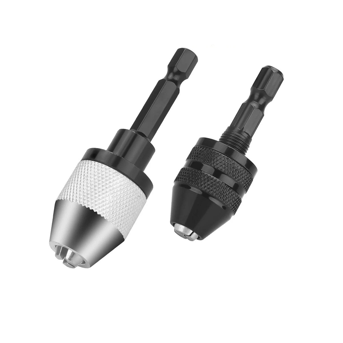 2x Keyless Drill Chuck Adapter 1/4" Hex Shank For Power Tools Maintenance Part