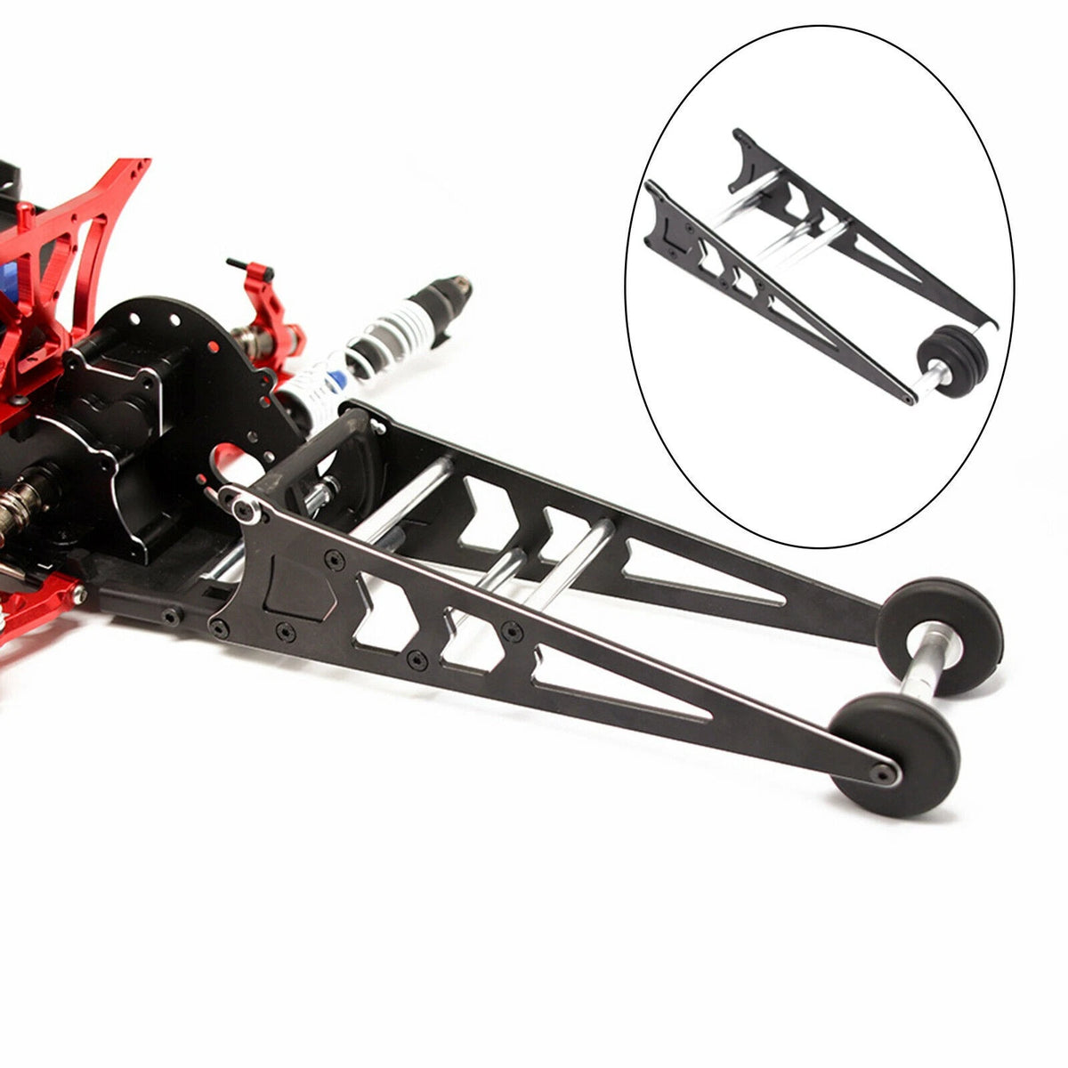 Replacement 1/10 RC Alloy Tail Wheel Head-up Wheelie Bar for Traxxas Slash 2WD