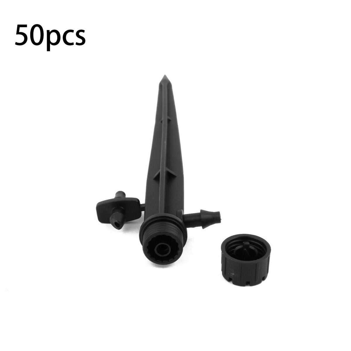 50Pack Adjustable Water Flow Polypropylene Nozzle Stake Drip Sprinklers Garden