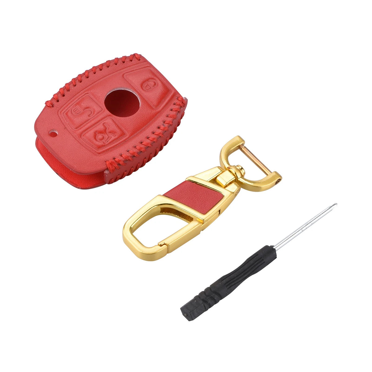 3 Buttons Car Remote Key Fob Case Holder Cover Chain For Mercedes Benz Eew