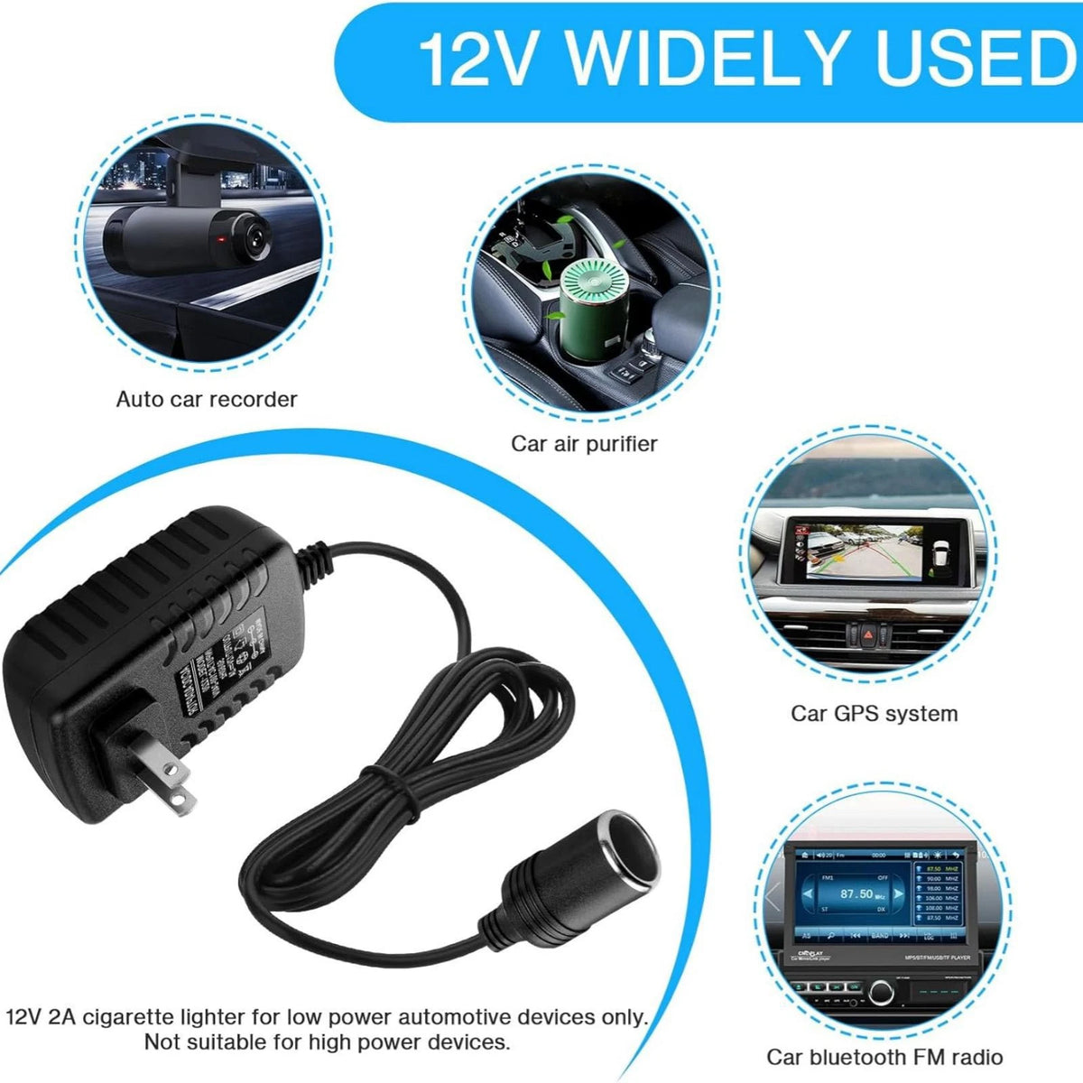 1PCS Car Cigarette Lighter Converter Equipped With LED Charging Indicator