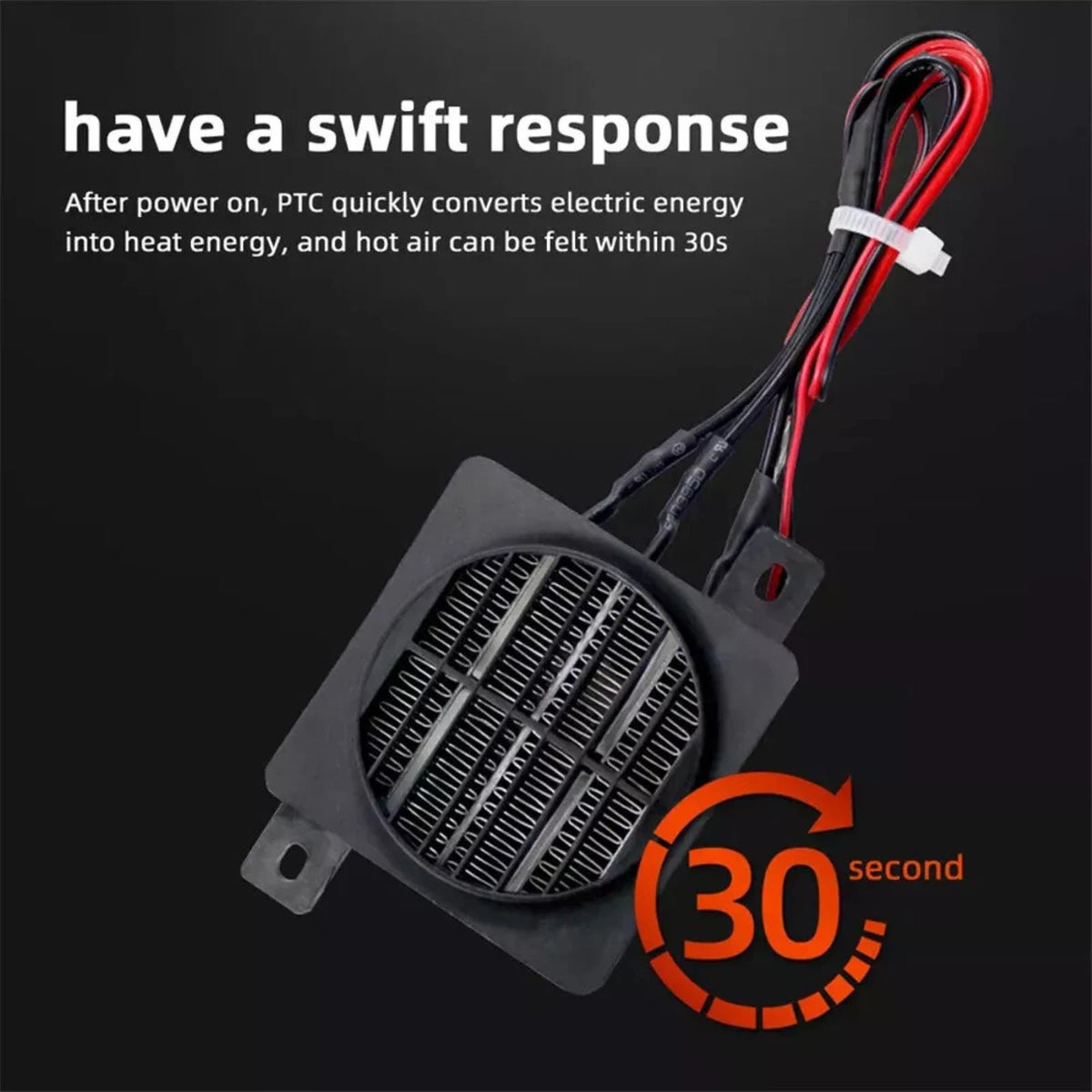 1* 12V 100W PTC Ceramic Heater 30s Rapid Heating Safety Protection