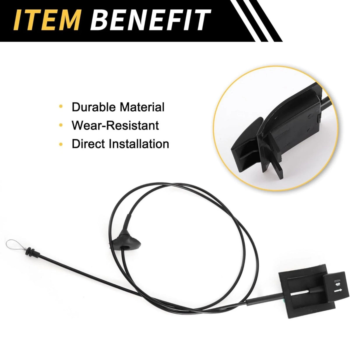 Tested E7TZ-16916-A Hood Release Cable With Handle For Ford Bronco Durable
