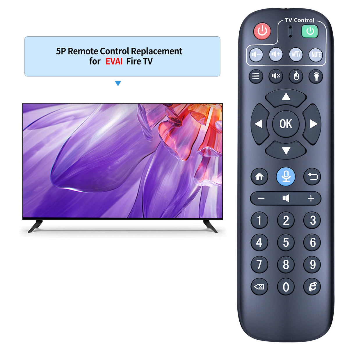 Replacement Remote Control For EVPAD 5 5P 5S 6P 6S TV Box