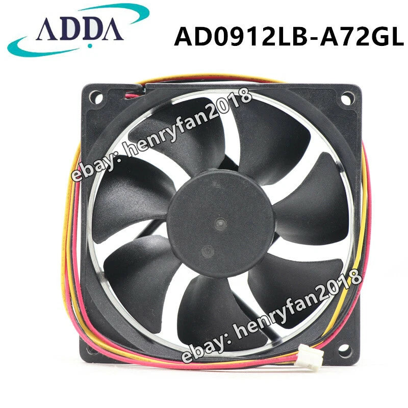 ADDA Fan AD0912LB-A72GL DC 12V 0.13A 90*90*25mm 37.7CFM 3wire Lamp Cooling Fan