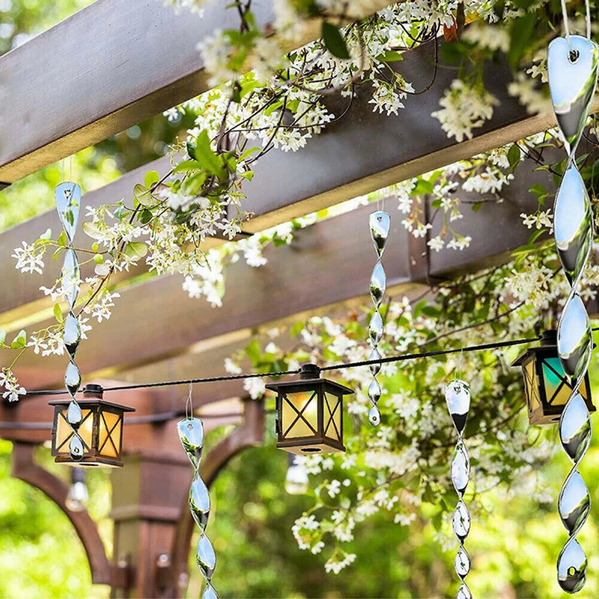 10Pcs Bird Repellent Reflective Scare Rods Spiral Deterrent Control Device Deco/