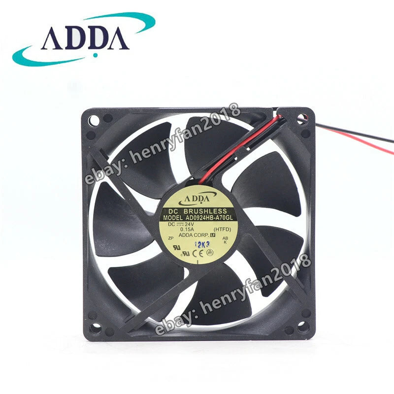 ADDA Fan AD0924HB-A70GL Axial Fan 24VDC 0.15A 92*92*25MM 2-wire Case Cooling Fan