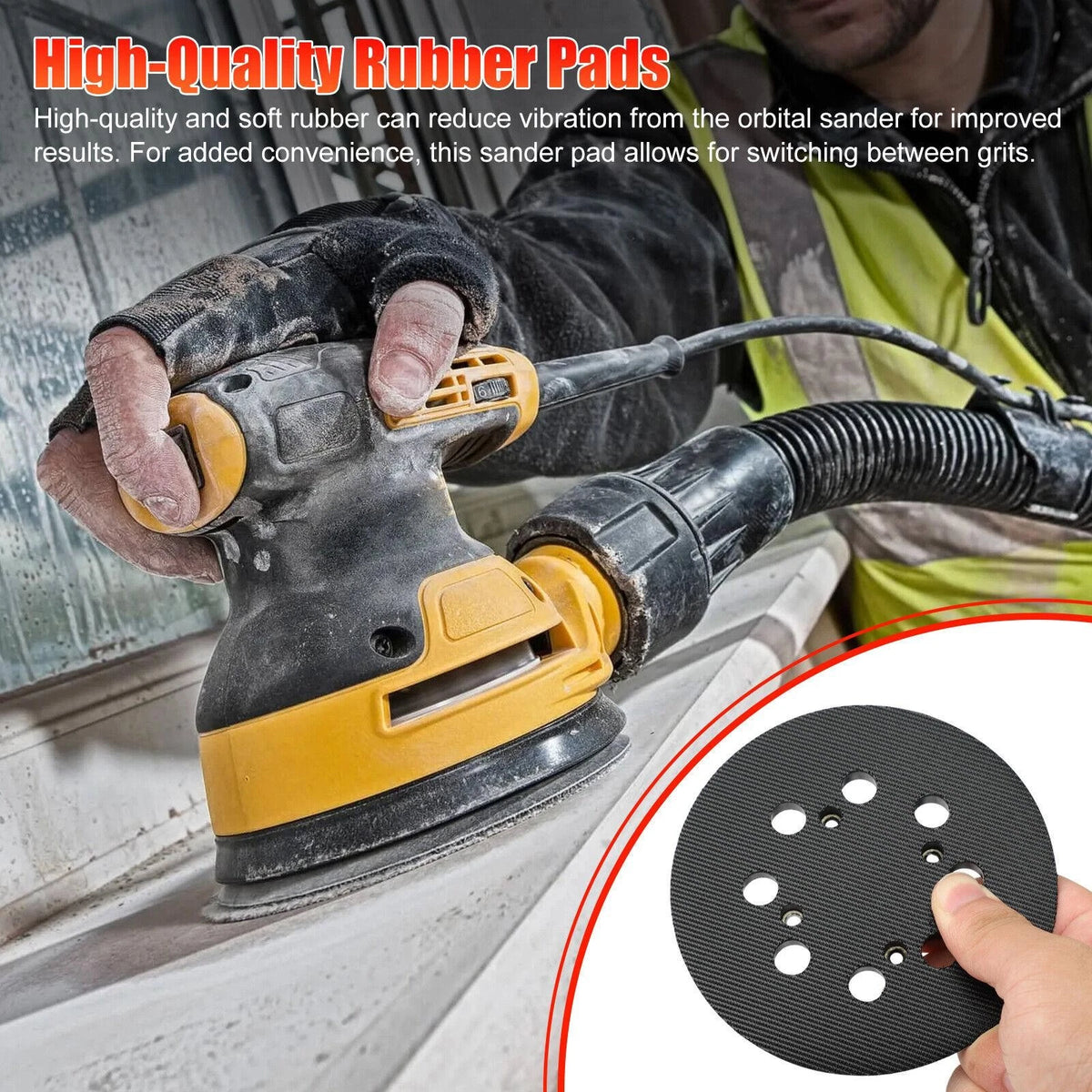 5" 4-Screw Orbital Sander Pad Replacement Hook Loop For Dewalt DWE6421 N329079 m