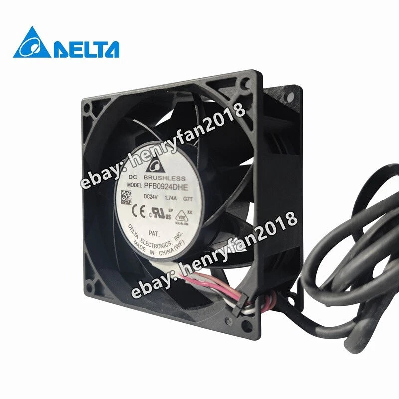 Delta Fan PFB0924DHE DC24V 1.74A 92*92*38MM 4-wire 8000RPM Large Air volume Fan
