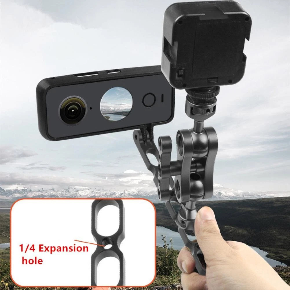 Angle Adjust Alloy Extension Rod Arm Mount Helmet For Gopro Max For Insta.360,