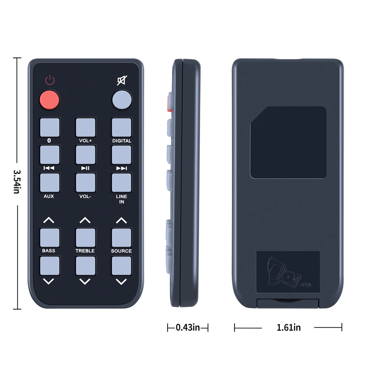 RTS7015B For RCA Sound Bar Soundbar Subwoofer Replace Remote Control