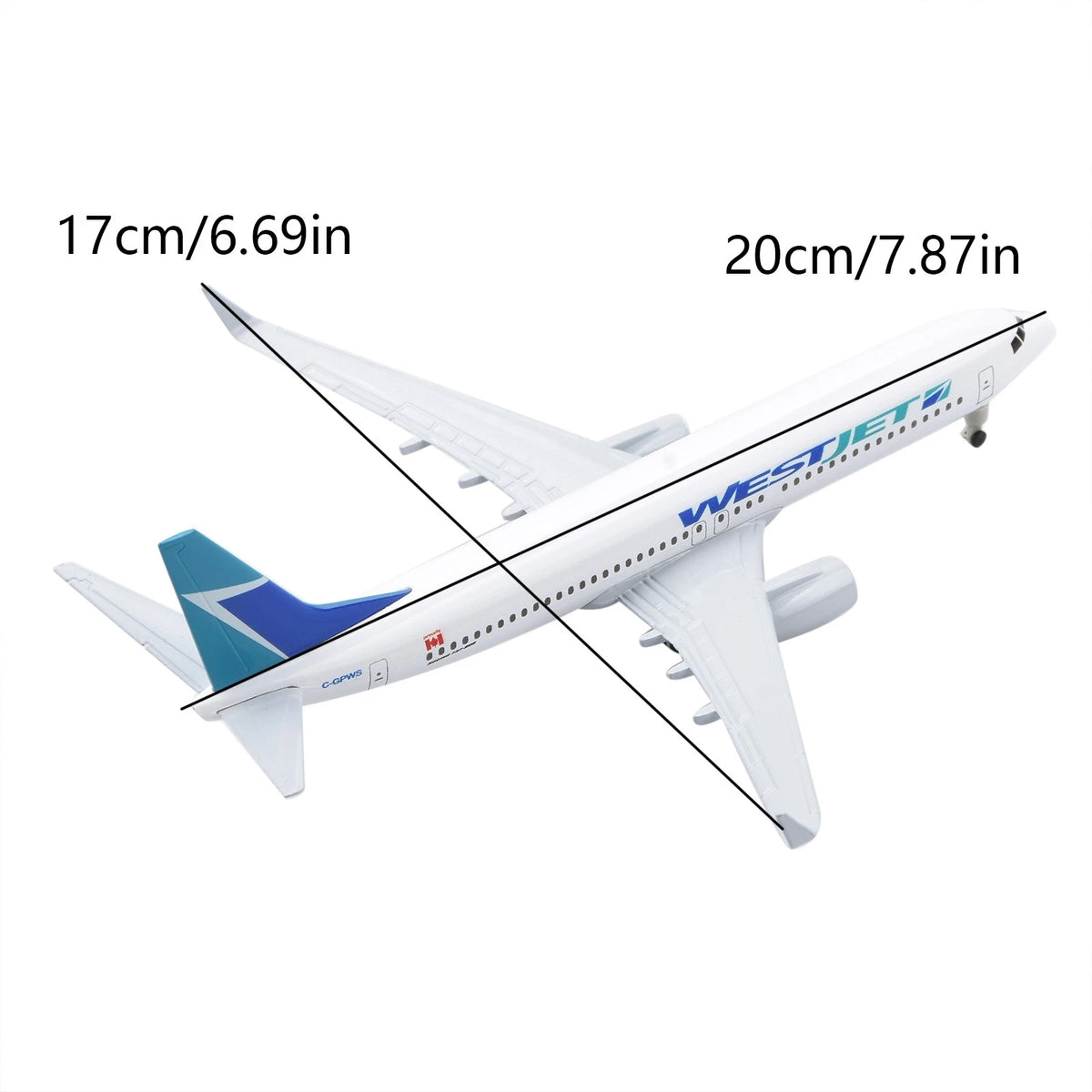 Alloy 1/300 American Westjet B737 Model Plane Diecast Airplane Aircraft Ornament