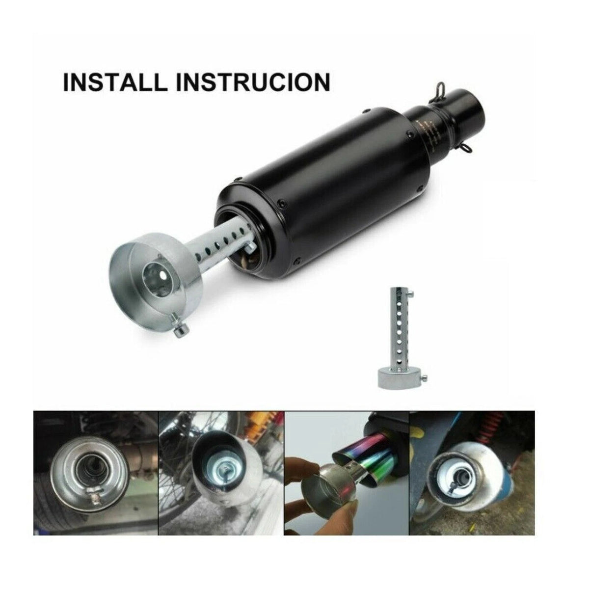 Durable 80mm Long Exhaust Baffle Fits 47-49mm Exhaust Pipe (Baffle O.D. 48mm) B