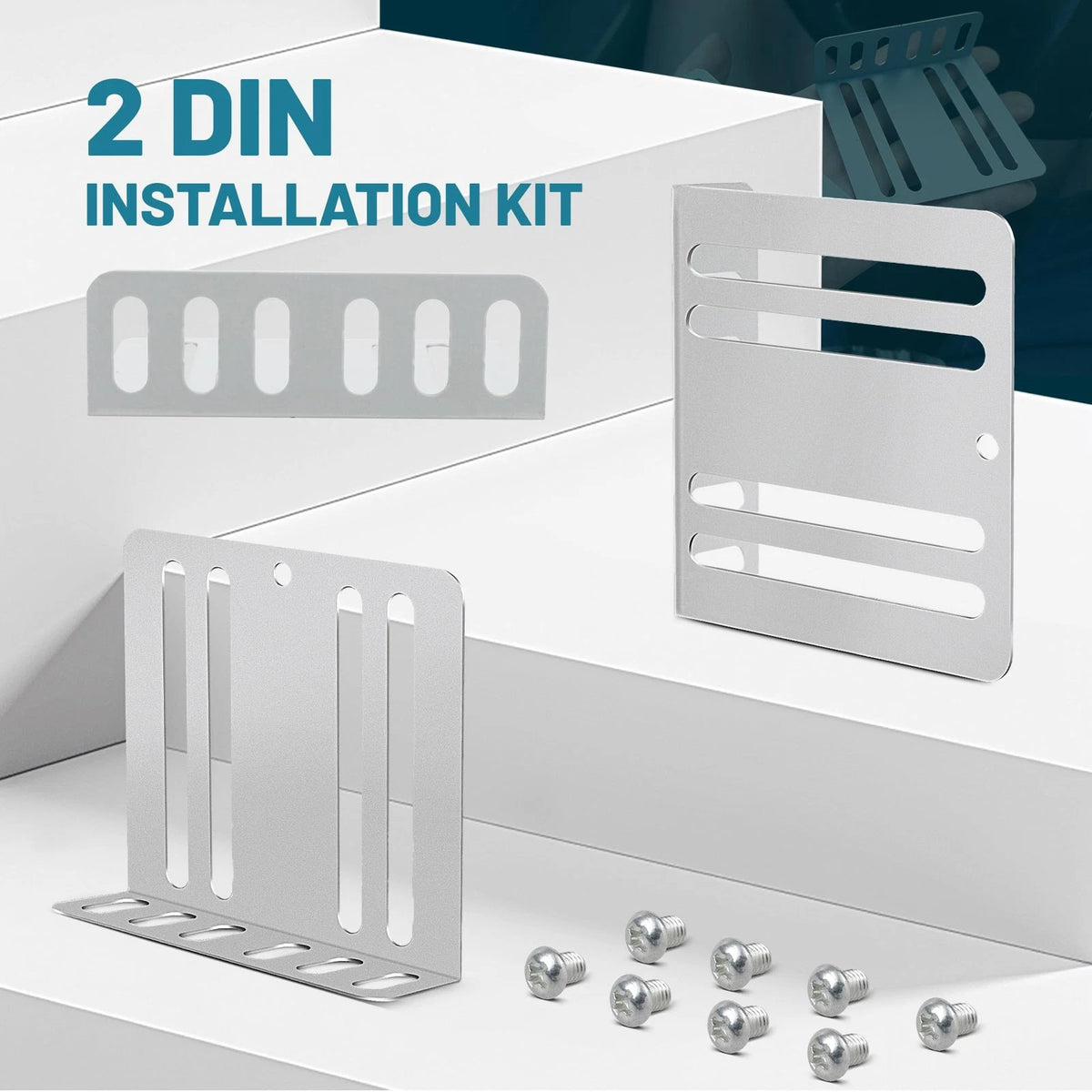 NuIth Double DIN Installation Kit, Universal Fit Metal Radio/DVD Silver