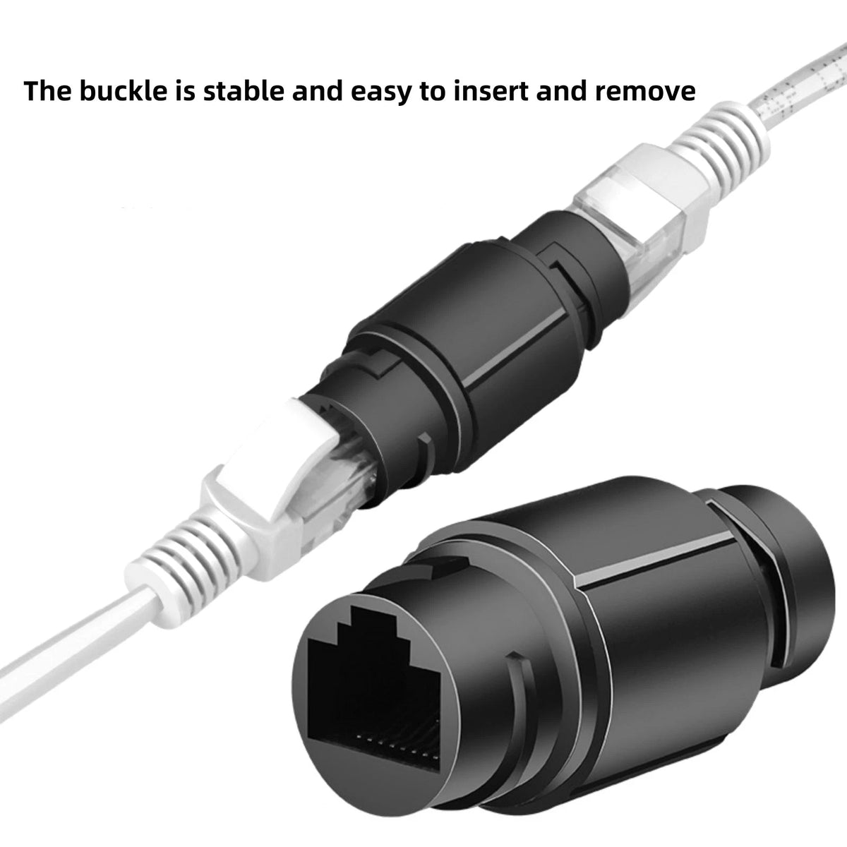 Black 3x RJ45 Outdoor Shielded Network Ethernet Cable Extender Coupler