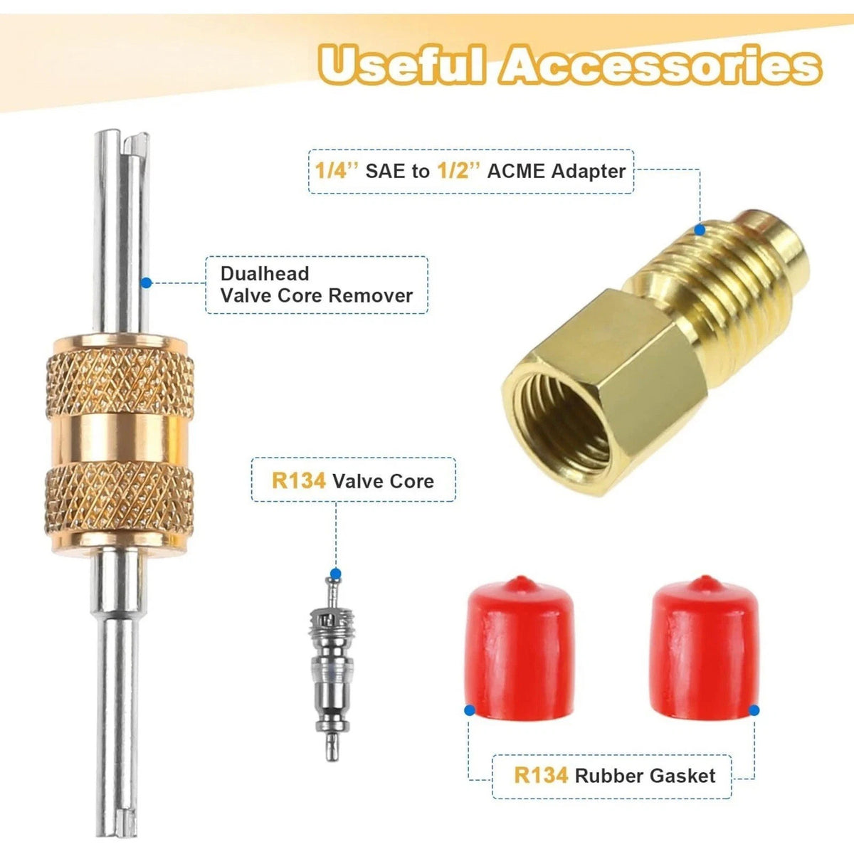 R134A Can Tap Valve Self-Sealing & Puncture Style With Adapter A/C Accessories