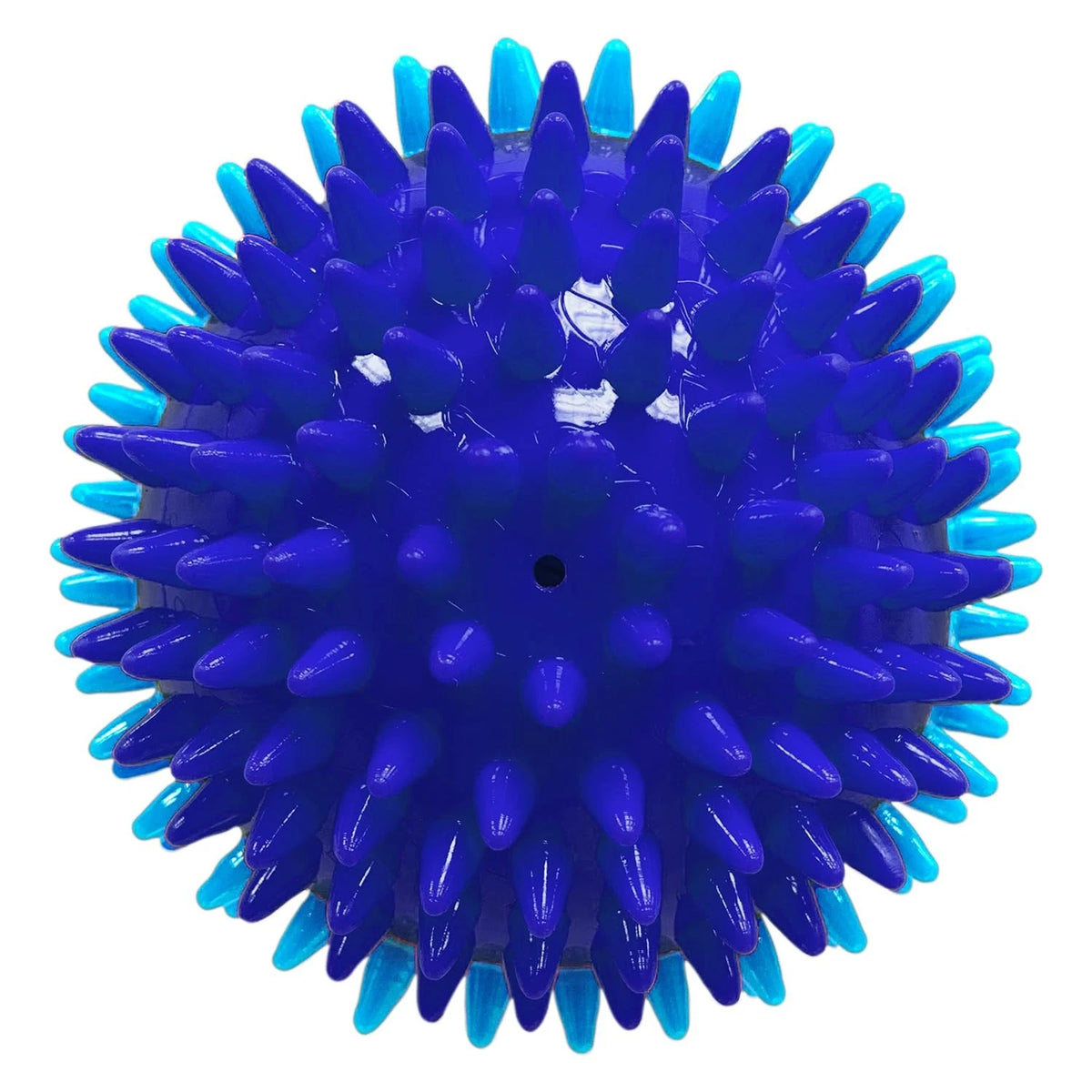 Nerf Dog 3.7in TPR 3-Part Spike Squeak Ball Toy - Dark 3.7 inches, Blue