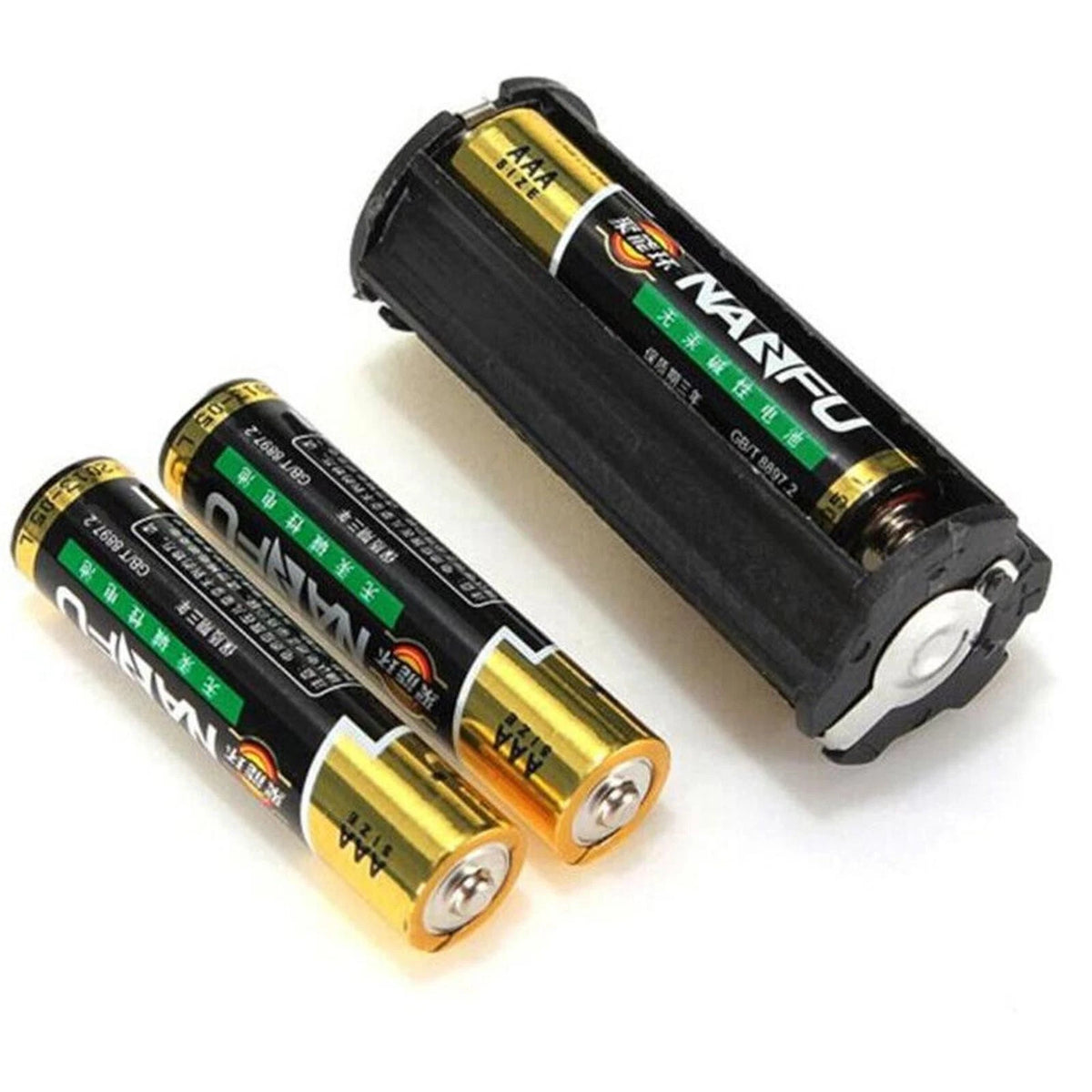 2Pcs Cylindrical Case Plastic Battery Holder For 3 x AAA Battery Converter Box