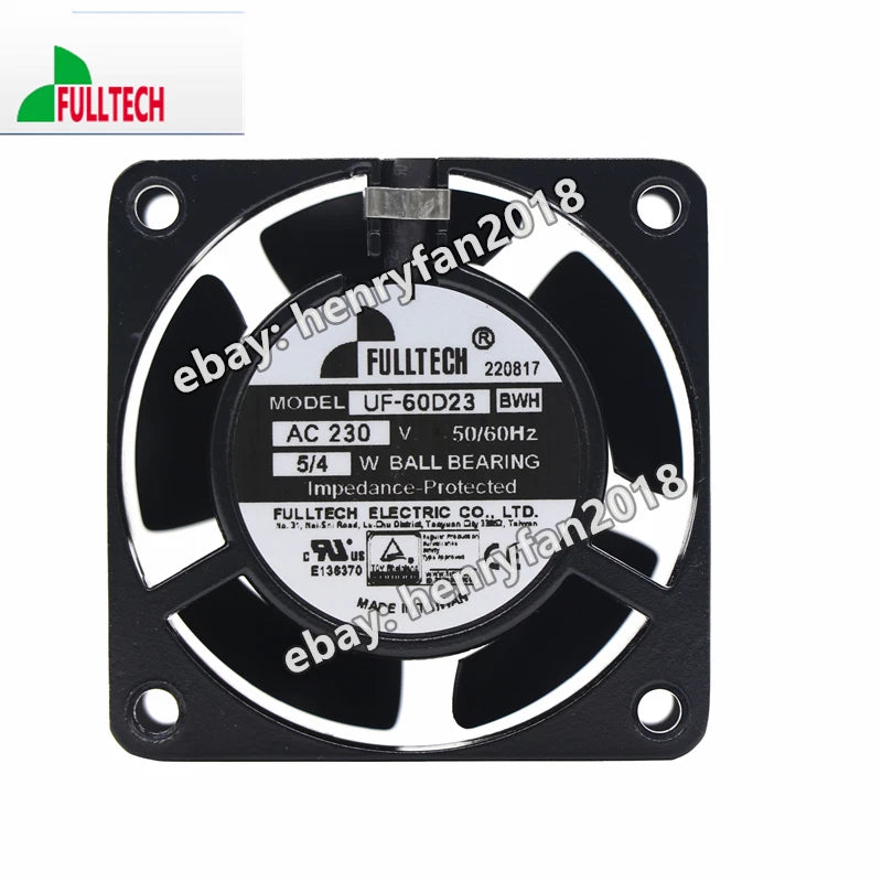 FULLTECH UF-60D23 BWH Axial Fan 230VAC 60*60*30MM 5/4W Ball bearing Cooling Fan