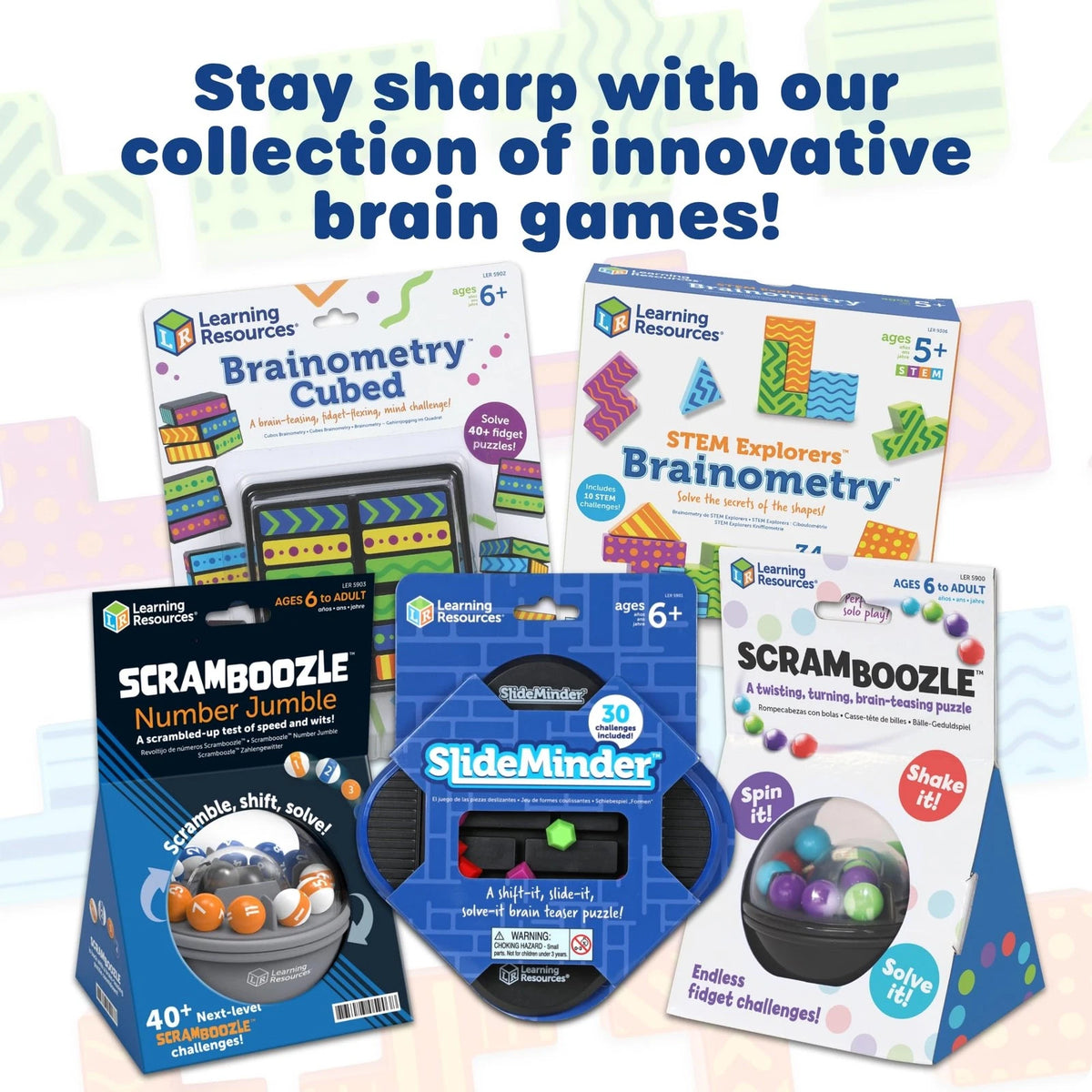 Learning Resources STEM Explorers Brainometry - 3D Puzzle Games Medium, Multi