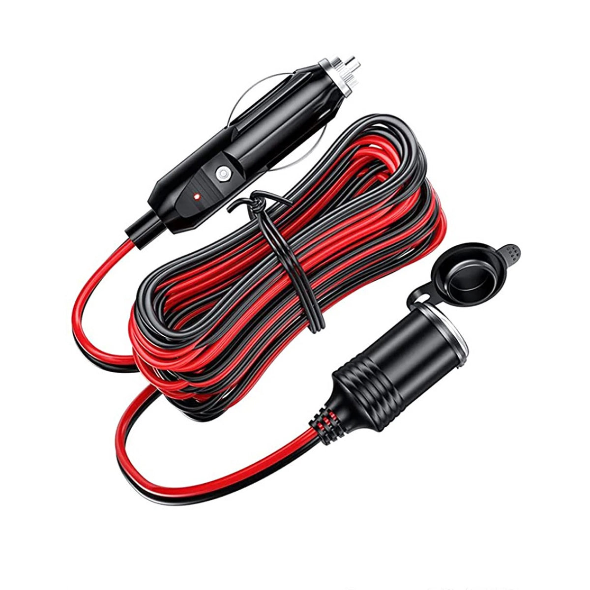 13FT 15A 12V-24V Cigarette Socket Extension 16AWG 240W for Bus Pickup Truck