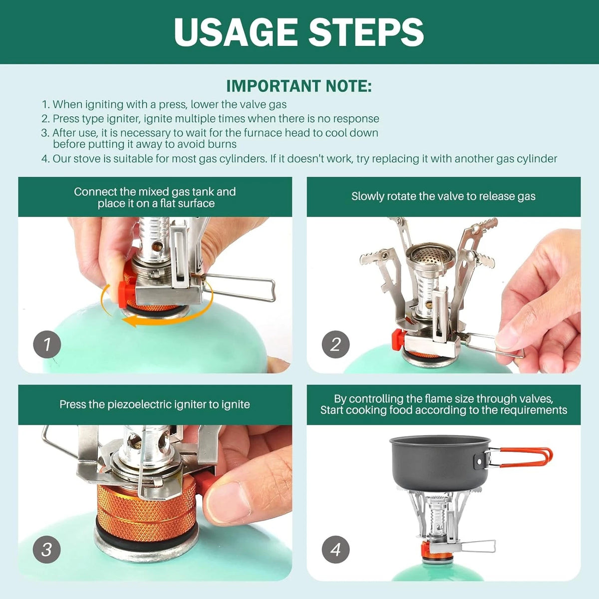Portable Camping Stove Backpacking Stove, Lightweight Mini Gas for...