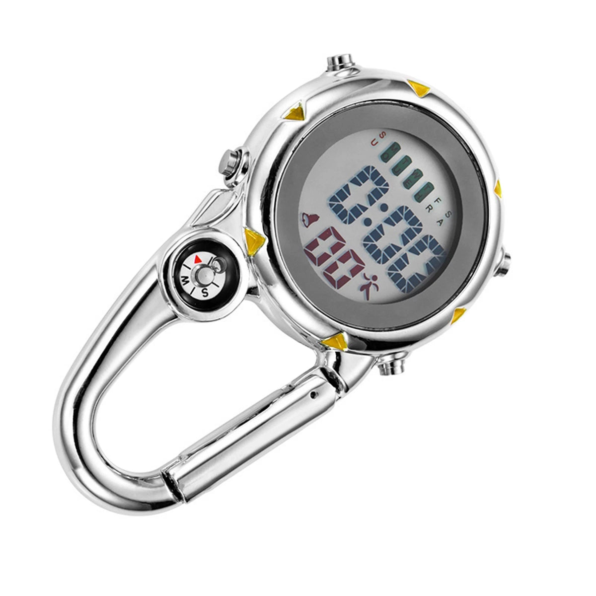 Backpack Clip On Band Carabiner Digital Sports Fob Watch Luminous For Hikers tt