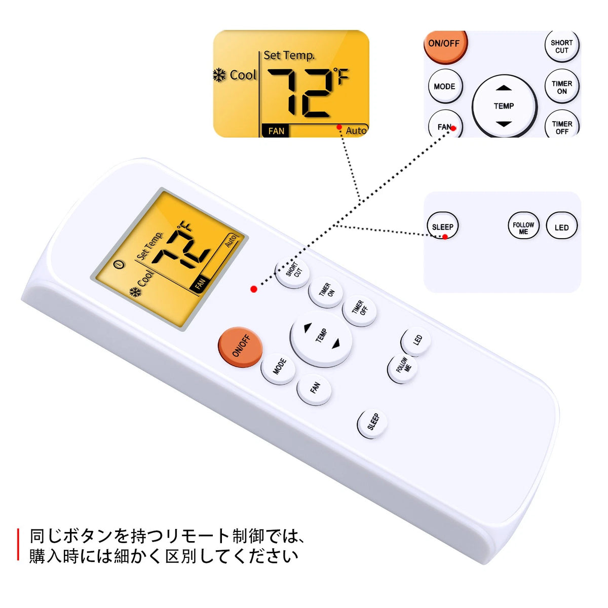 RG57H3(B)/BGCEFU1M Replacement Remote Control For Pelonis Air Conditioner