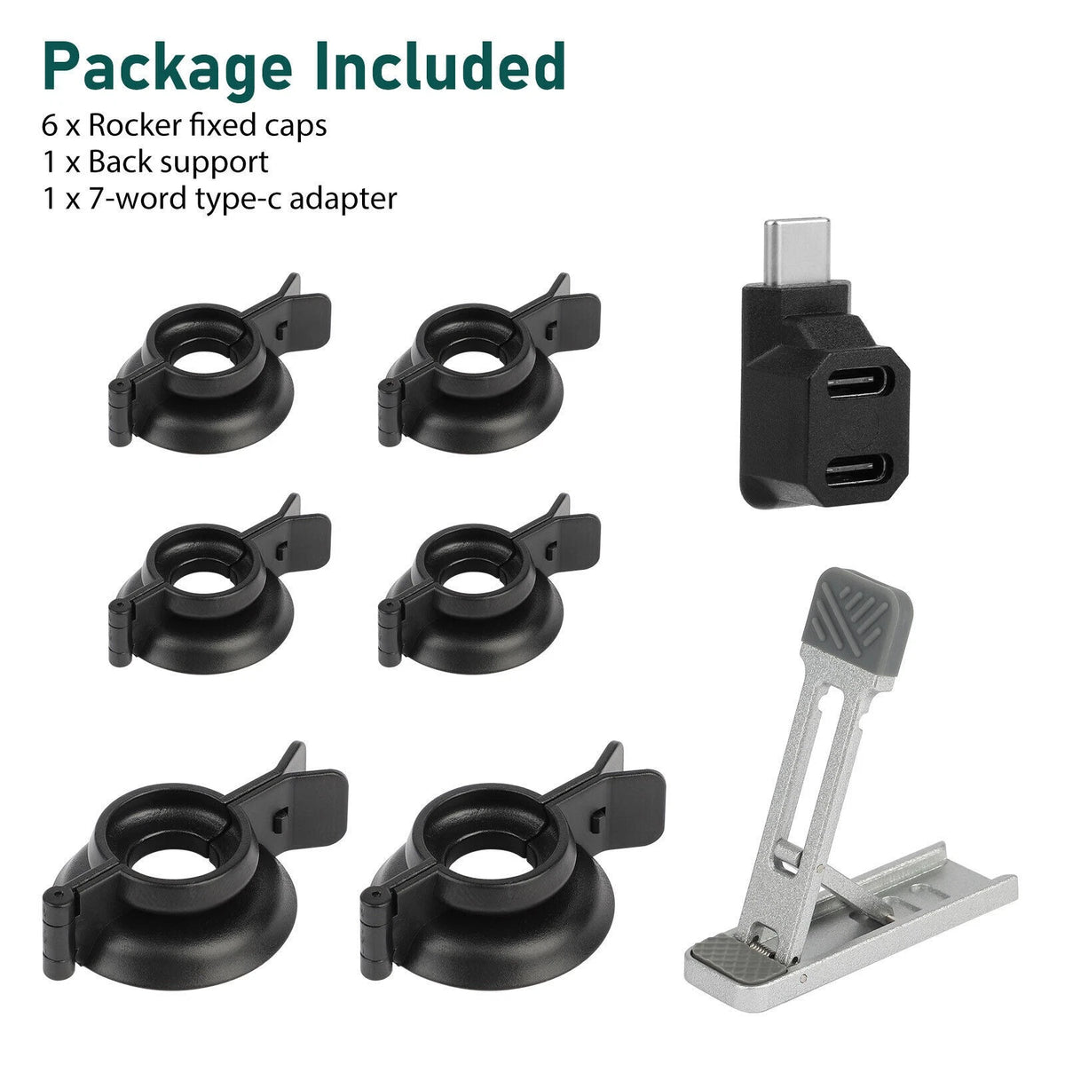 Thumb Grip Cap Cover&Back Bracket & Type-C Adapter For Steam Deck/Switch/OLED c
