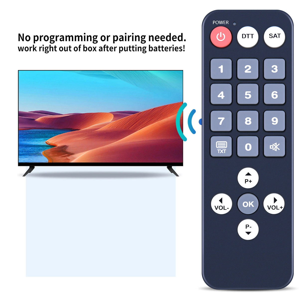 Replacement Remote Control For TeleSystem PALCO32 FL09 TV LED TSLS09